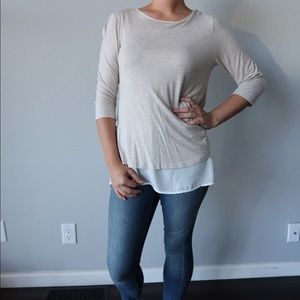 Cream blouse with bow ties
